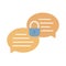 Chat lock Flat Vector icon which can easily modify or edit