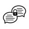 Chat lock Glyph with background Vector icon which can easily modify or edit