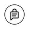 Chat lock icon vector in circle line