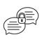 Chat lock Outline vector icon which can easily modify or edit