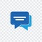 Chat Message icon, blue color. Talk bubble speech logo, Chat on line symbol. vector