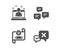 Chat messages, Best manager and Cogwheel blueprint icons. Reject sign. Vector