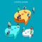 Chat messaging communication bubbles flat 3d vector isometric