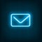 Chat Neon blue email envelope letter mail.