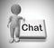 Chat online icon for discussion on the web - 3d illustration