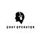 chat operator logo illustration people black design vector