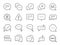 Chat and quote line icon set. Included icons as Bubble, talk, Social media message, discuss, speech, comment and more.