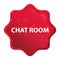 Chat Room misty rose red starburst sticker button