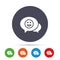 Chat Smile icon. Happy face symbol.