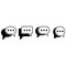 Chat and Spech Bubble or voice icons Set.  Isolated vector illustration on a blank background that can be edited and changed color