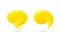Chat Speech Bubble set. Yellow 3d talk balloon. Think and Speak cloud with smooth blend. Vector