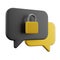 Chat, speech bubbles and closed padlock icon