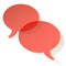 Chat speech bubbles vector ellipse Coral color transparent on a white background