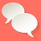 Chat speech bubbles vector ellipse white on a Coral color background