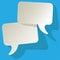 Chat speech bubbles white FreeSpace on a blue background