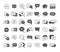 Chat symbols, speech clouds black glyph icons vector set