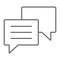 Chat thin line icon, dialog talk, speech bubble