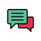 Chat vector line colour icon