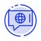 Chat, World, Technical, Service Blue Dotted Line Line Icon