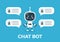 Chatbot assistant robot with pop up message boxes, vector illustration isolated.