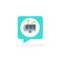 Chatbot in chatting bubble speech vector icon, chat bot service logo, robot head