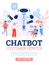 Chatbot customer service a vector banner or poster with text
