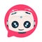 Chatbot Cute Robot In Chat Bubble Icon Isolated Chatterbot Technology Concept