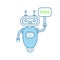 Chatbot with free in speech bubble color icon