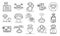 Chatbot icons set, outline style