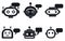 Chatbot mobile icons set, simple style