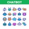 Chatbot Robot Collection Elements Icons Set Vector