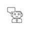 Chatbot Talking vector Communication Technology concept thin line icon