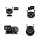 Chatbots glyph icons set