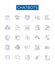 Chatbots line icons signs set. Design collection of Chatbots, Artificial, Intelligence, Automated, Conversational