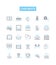 Chatbots vector line icons set. Chatbots, AI, Automation, Dialogue, Conversational, Virtual, NLP illustration outline