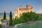 Chateau Beynac at sunrise Dordogne Perigord Noir France