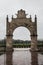 Chateau Clos d\'estournel entrance arch,saint Estephe, right bank,Bordeaux, France