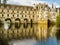 Chateau de Chenonceau spanning the river Cher,  Loire valley, France