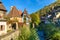 Chateau de Kaysersberg - historical village in wine region, vineyards in Alsace, France - Europe