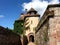 Chateau de La Petite-Pierre & x28;Castle of La Petite Pierre& x29; in a nice summer time, around with Vosges du Nord Natural