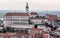 Chateau Mikulov with historical houses around in Czech republic