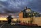 Chateau Tongariro in the evening under moody sky