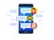 Chating and messaging on smartphone concept. Sms messages and Speech bubbles. Short message service bubbles. Flat vector