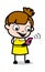 Chating on Mobile - Cute Girl Cartoon Character Vector Illustration