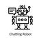 Chatting Robot vector outline Icon Design illustration. Artificial Intelligence Symbol on White background EPS 10 File