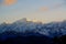 Chaukhamba mountains range at sunrise