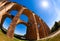 Chaumont viaduct railway bridge against blue sky