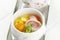 Chawanmushi Japanese Egg Custard Dish, Chawan Mushi Contains Savory Ingredients with Steamed Vegetable