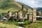 Chazhashi village with fortified medieval towers,part of highest European settlement Ushguli,Svaneti, Georgia, Caucasus, unesco h