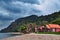 Cheap bungalows on a tropical beach